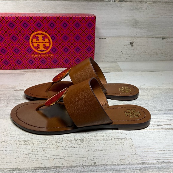 NEW Tory Burch Patos Disk Brown Sandals - Picture 3 of 8